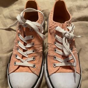 Peach color sneakers